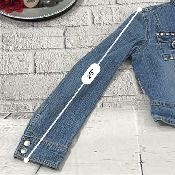 Women’s Casual Kiss Blue Denim Button Down Waist Length Jean Jacket (L) U09 - Picture 11 of 11